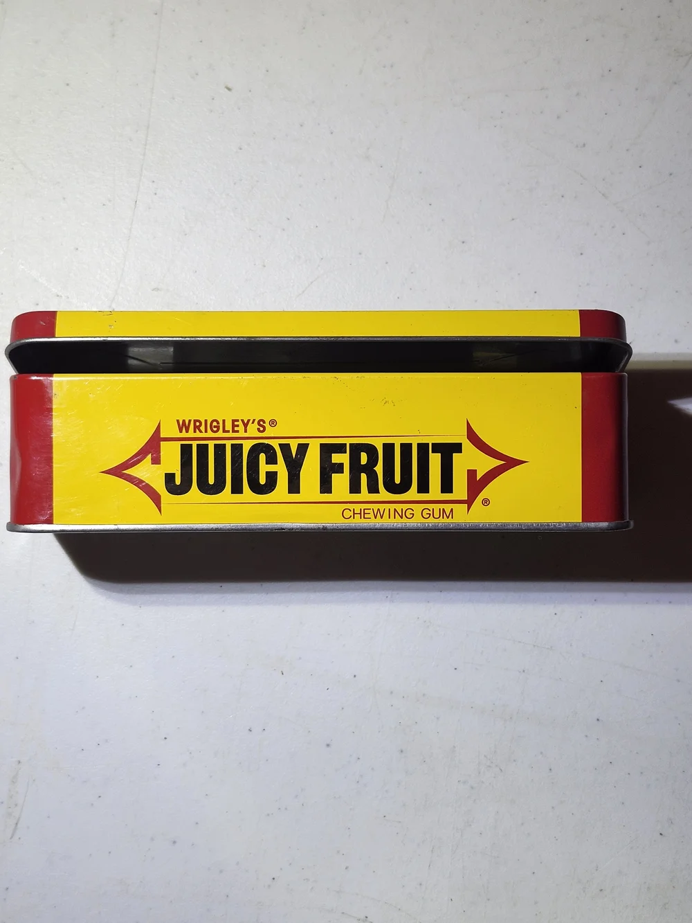Wrigley's Juicy Fruit Chewing Gum Metal Tin - Yellow & Red